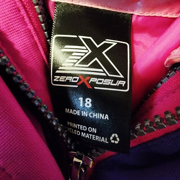 Girls Size 18 ZeroXposur Purple/Pink Removable Lining Zip Up Hooded Puffer Coat - Picture 8 of 12